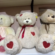 Мишка с красными сердечками 0